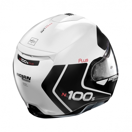 Moto helma Nolan N100-5 Plus Distinctive N-Com Metal White 22