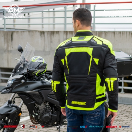 Pánská textilní moto bunda Spark Atmos, fluo