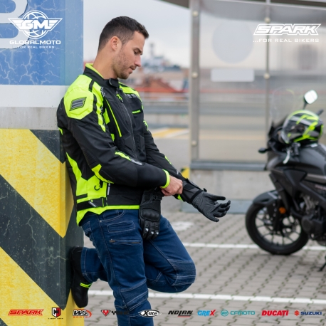 Pánská textilní moto bunda Spark Atmos, fluo