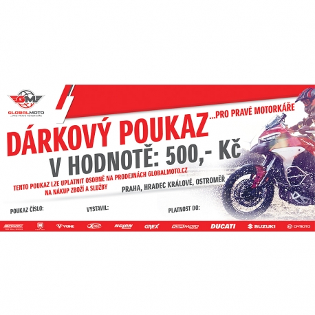 Dárkový poukaz GlobalMoto 500,-Kč