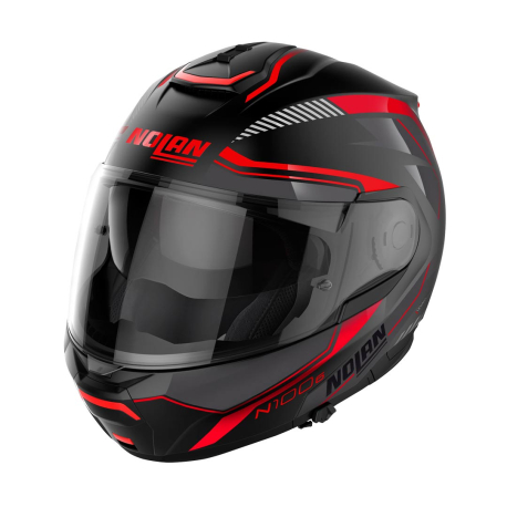 Moto helma Nolan N100-6 Surveyor Flat Black/Red N-COM 21