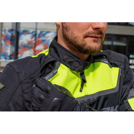 Pánská textilní moto bunda Spark Montauk, fluo