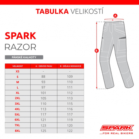 Pánské textilní moto kalhoty Spark Razor, fluo