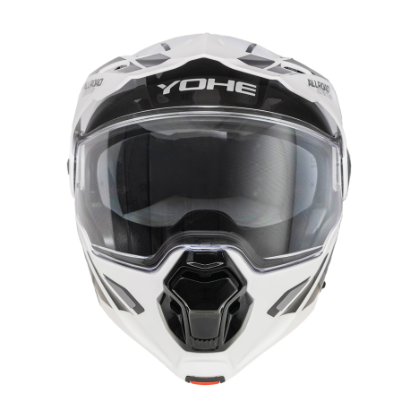 Moto helma Yohe FG102 Enduro Double Visor Bílá/Černá/Šedá