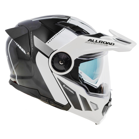 Moto helma Yohe FG102 Enduro Double Visor Bílá/Černá/Šedá